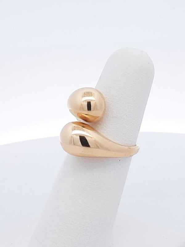 18k Yellow Gold Double Drop Wrap Ring 3.7 Grams Size 7 Fw0625oordu