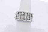14k White Gold Diamond Openwork Band Ring 6.7 Grams Size 7 Eb0626rxzde