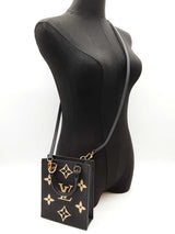 Louis Vuitton Petite Sac Plat Black Giant Monogram Empriente Leather Shoulder Bag Do0525loxzde