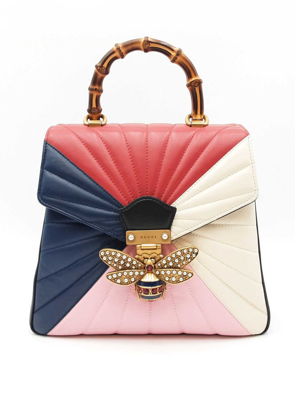 Gucci Bamboo Tropuntata Queen Margaret Leather Multicolor Backpack Fw0825ixzdu
