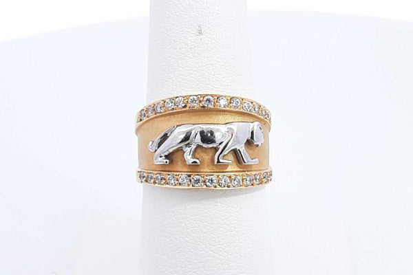 18k Yellow Gold Panther Ring 8.8 Grams Size 7 Eb1024ricsa