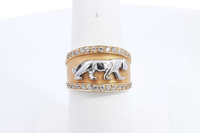 18k Yellow Gold Panther Ring 8.8 Grams Size 7 Eb1024ricsa