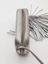 Yves Saint Laurent Metallic Silver Leather Camera Crossbody Bag Eb0826psxde