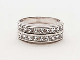 White Sapphire 18k White Gold 6.0g Ring Size 6.5 Do0626rxzde
