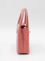 Chanel Mini Nano Shopper Bag In Shiny Coral Pink Aged Calfskin Fw1026lexzdu