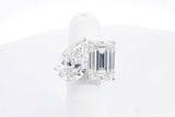 Lab Grown Pear & Emerald Cut Diamond Ring Platinum 12.5g Size 4.5 Eb1024wxxxzsa