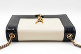 Yves Saint Laurent Small Kate Chain Bag In Alabaster & Black Leather Fw0926ezxdu