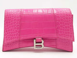 Balenciaga Hourglass Sling Crocodile-effect Leather Pink Handbag Aa0326erzsa