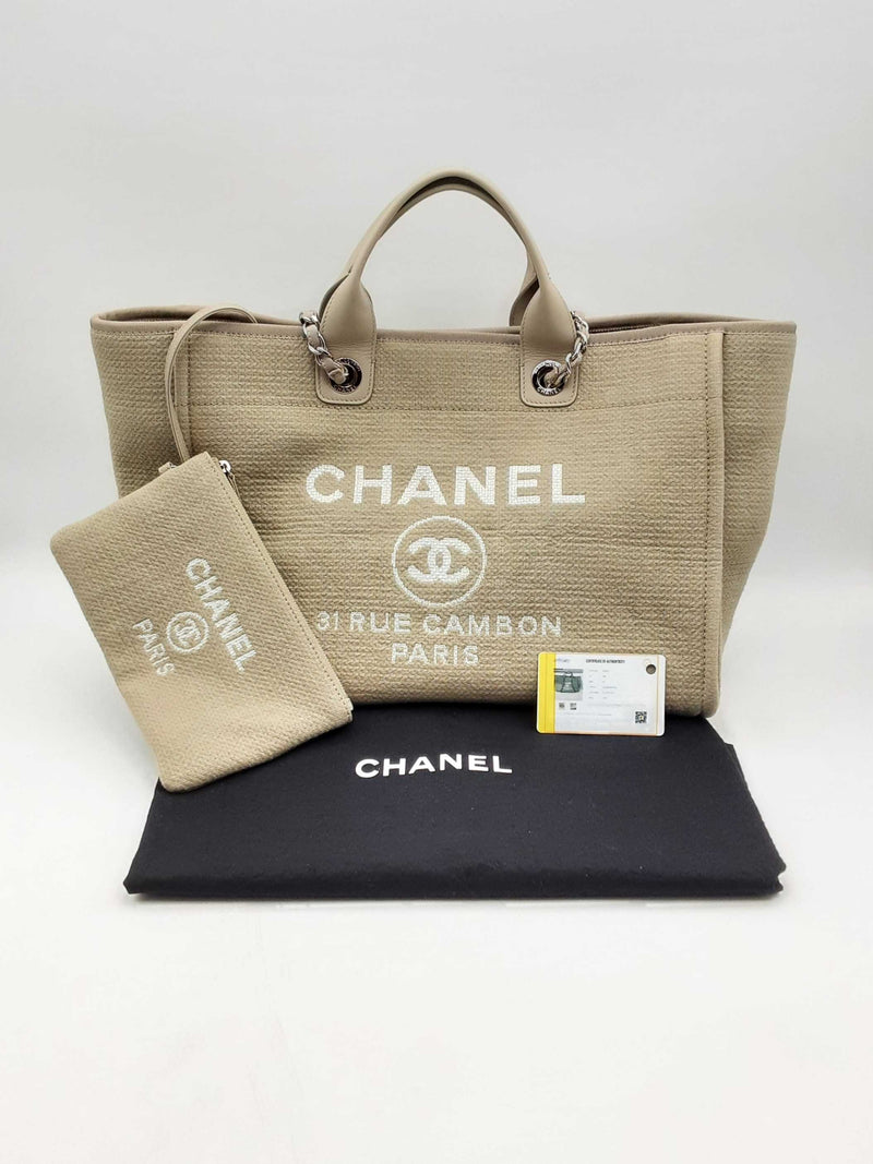 Chanel Deauville Beige Canvas Tote Bag Fw1024lexzsa