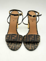 Fendi Delfina Ff Logo Sandals Size 40 Eb1224lcrsa