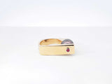 18k Yellow Gold & Black Pearl Asymmetrical Pillars Ring 12.9 Grams Size 4.5 Fw00726lxzxdu