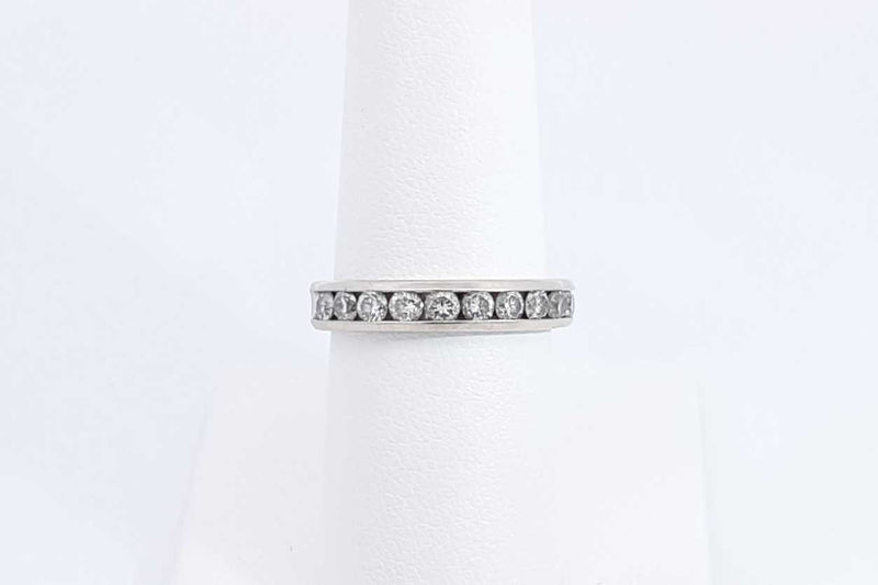 Approx. 0.7ctw Diamond Ring In 14k White Gold 3.4 Grams Size 7.25 Eb1124lrxdu