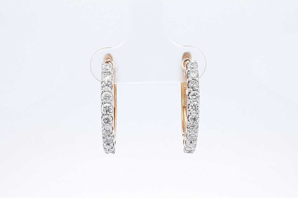 Approx. 1.1ctw Diamond Hoop Earrings In 14k Yellow Gold 4.6 Grams Eb0924lixdu