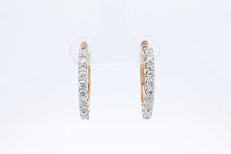 Approx. 1.1ctw Diamond Hoop Earrings In 14k Yellow Gold 4.6 Grams Eb0924lixdu