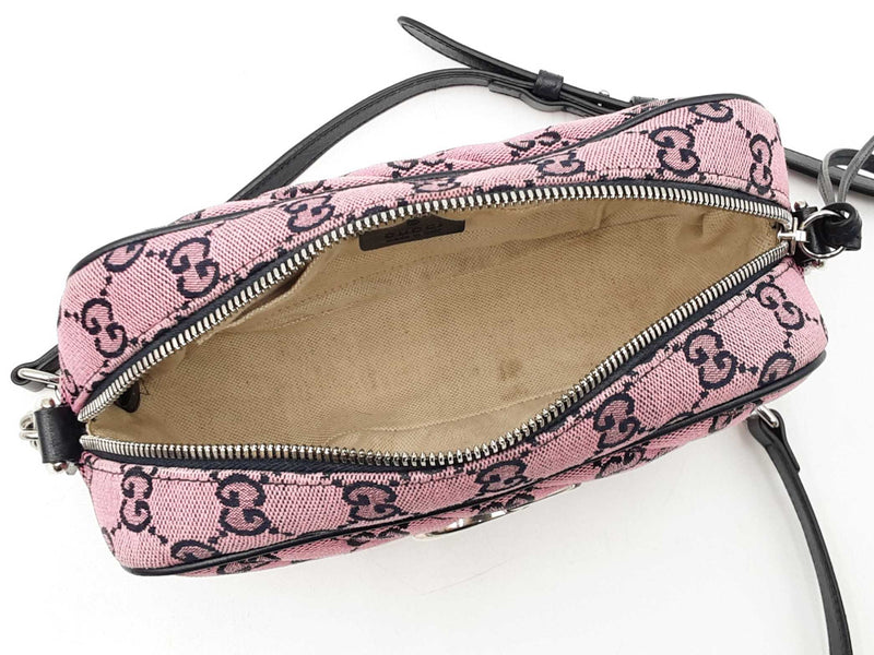 Gucci Gg Marmont Diagonal-quilted Canvas Shoulder Bag In Pink Fw0825ozxdu