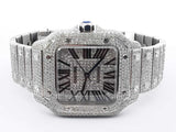 Cartier Santos 40mm Watch Diamonds Aftermarket Customized Sd1125crzxsa