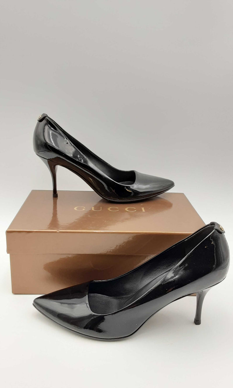 Gucci Black Patent Leather Pumps Size 9.5 B Eborxsa 144010013223