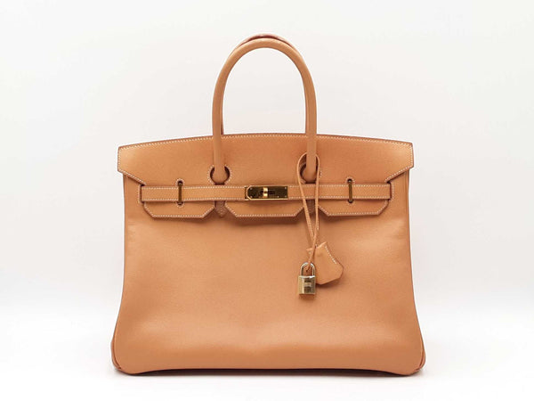 Hermès Birkin 35 Gold Courcheval Leather Gold Hardware Handbag Fw0125ezxzdu
