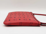 Mcm Zip Top Pouch In Ruby Red Visetos Coated Canvas Fw1215lprdu