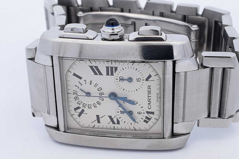 Cartier Tank Francaise Chronograph Quartz 28mm Stainless Steel Watch Eb824lrxzsa