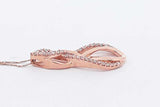 10k Rose Gold Diamond Pendant Necklace 2.8 Grams 22 Inch Eb0326lxzsa
