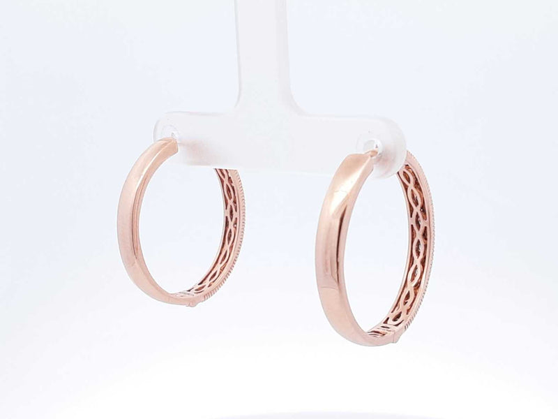 Le Vian 0.72 Cttw Diamond Hoop Earrings In 14k Rose Gold 7.9 Grams Fw0525prxdu