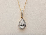 1.00 Cttw Lab Grown Diamonds 14k Yg 1.5g Pear Necklace 18.25 In Do1225wcsde