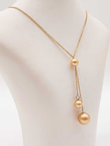 South Sea Pearl Lariat Necklace In 18k Yellow Gold 7.2 Grams 18 Inch Fw0426prrdu