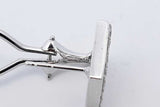 3.2cttw Princess Cut Diamond Stud Omega Back Earrings 14k White Gold Eb0426ixzdu