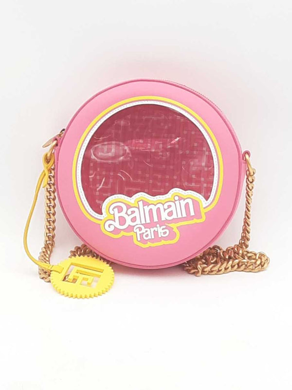 Balmain Barbie Translucent Pink Disco Round Crossbody Eb0425lxxzsa