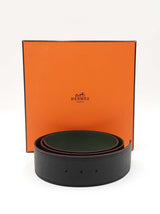 Hermès Reversible 41mm Noir & Vert Leather Belt Size 85 Fw0126crxdu