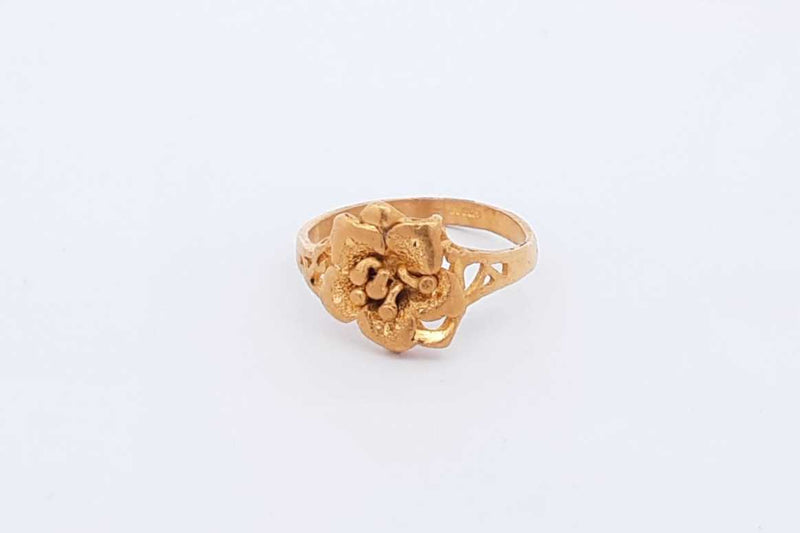 24k Yellow Gold Flower Ring 4.3 Grams Size 8 Eb0924lsrsa