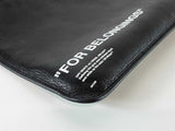 Off White "For Belongings" Pouch In Black Leather Fw1125rxde