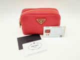 Prada Necessaire Red Canvas Clutch Fw1124lxzsa