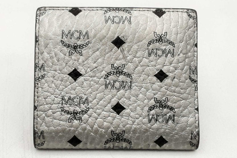 Mcm Silver Metallic Bifold Wallet Eb0425rxsa