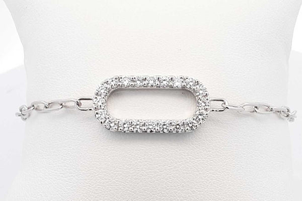 Approx. 1.2ctw Lab Grown Diamond Bracelet Sterling Silver 5.7g 8 In Eb1124lowsa