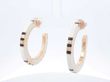 Tory Burch Double T Icon Beige & Gold-tone Enamel Hoop Earrings Fw0326izdu