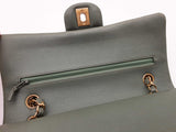 Chanel Classic Double Flap Green Quilted Caviar Leather Bag Do0625crxzde