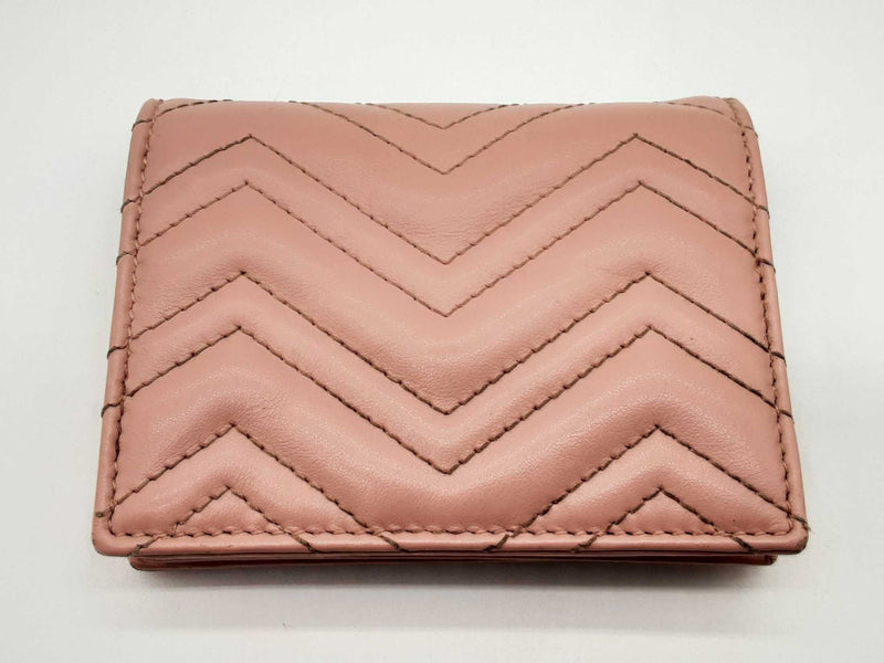 Gucci 466492 Gg Pink Marmont Leather Card Case Bifold Wallet Do0125lrxde