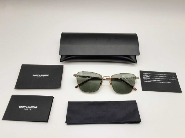 Yves Saint Laurent Ysl Sl551 Gold Brown Frames Green Lens Sunglasses Do0125exde