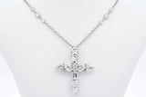 Diamond Cross Pendant & Diamond Necklace In Platinum 10 Grams 20 Inch Eb0326lrxzdu