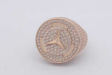 3.2cttw Mercedes Logo Diamond Ring 14k Yellow Gold 8.8 Grams Size 10 Eb0226wxzsa