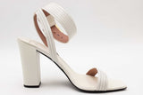 Balmain White Leather Ankle Strap Sandals Size 38.5 Eb0626lxzsa