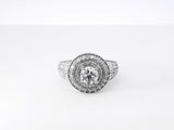 1.93 Cttw Diamond & 14k White Gold Double Halo Ring 6.9 Grams Size 7 Fw0626ezxdu