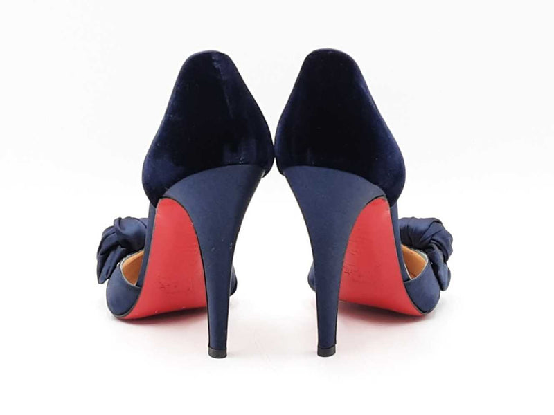 Christian Louboutin Biba D'orsay Blue Velvet Pumps Size Eu 36 Us 6 Fw0725rzdu