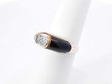 Tiger's Eye & Diamond Inlay Ring In 10k Yellow Gold 4.6g Size 6.5 Fw0426lexdu
