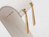14k Tricolor Gold 4.8g Dangle Stud Earrings Do0725lrrde