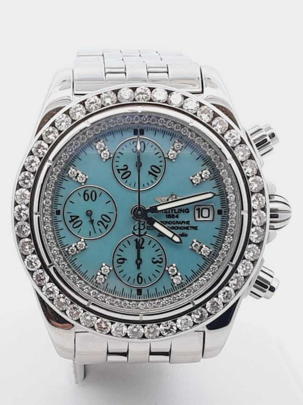 Breitling Chronomat Evolution 3.92 Cttw Diamond & Stainless Steel 44mm Watch Fw0125wzzxdu
