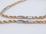14k Two Tone Gold Rope Chain Necklace 44 Grams 28 Inch Eb0426oxxzsa