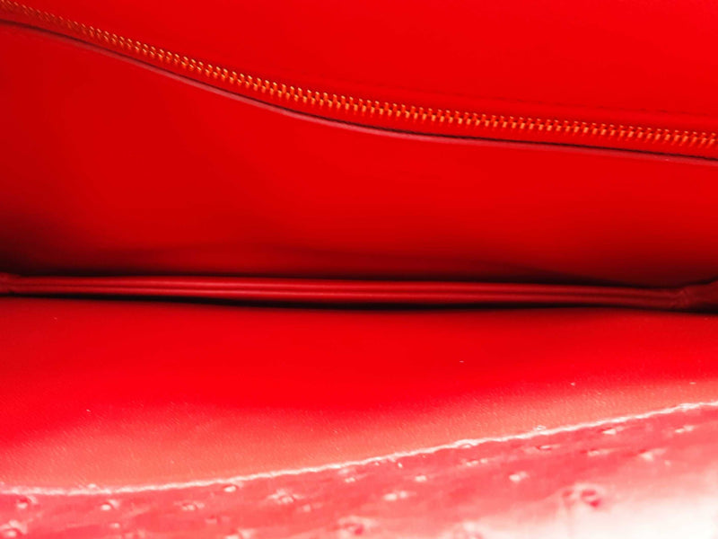 Bottega Veneta Red Ostrich Leather Piano Clutch Sd1025lczxde